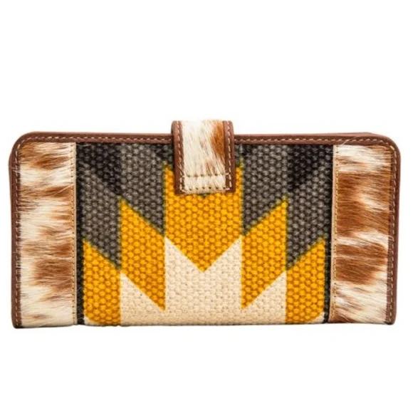 NWT Myra Bag Leather Cowhide & Rug Canvas Wallet - Picture 3 of 5